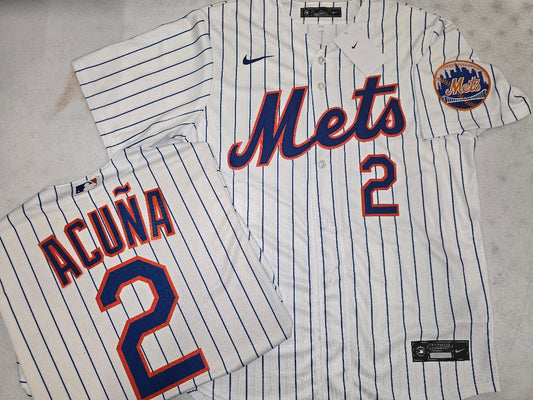 Mens Nike New York Mets LUISANGEL ACUNA Baseball Jersey WHITE P/S New