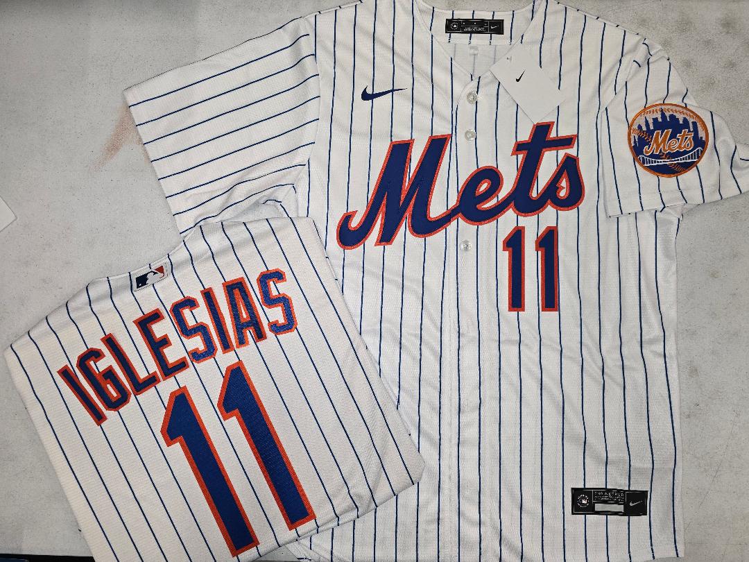 Mens Nike New York Mets JOSE IGLESSIAS Baseball Jersey WHITE P/S New