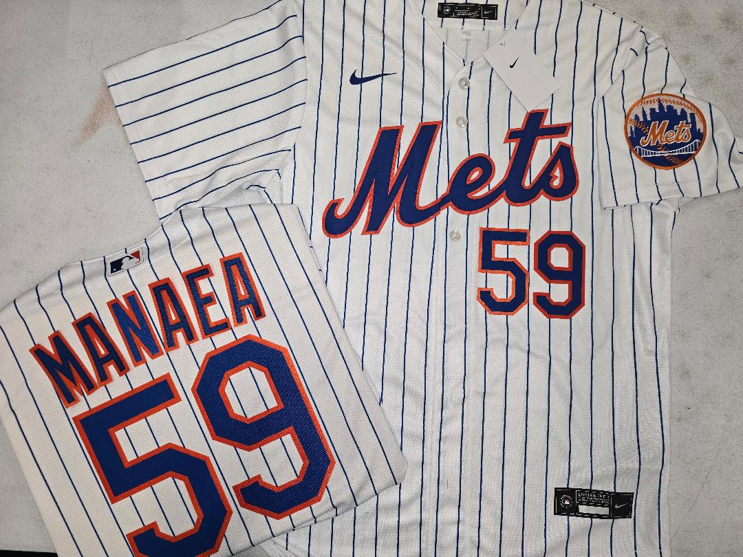 Mens Nike New York Mets SEAN MANAEA Baseball Jersey WHITE P/S New