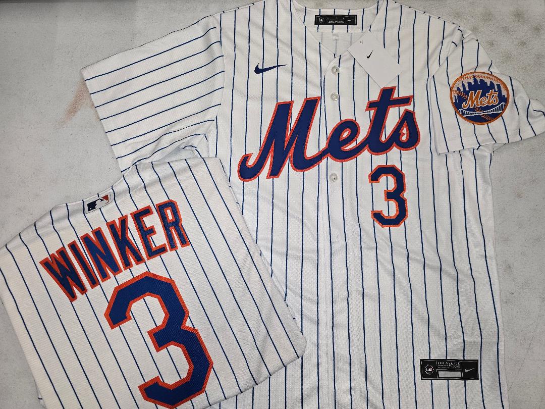 Mens Nike New York Mets JESSE WINKER Baseball Jersey WHITE P/S New