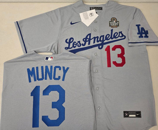Nike Los Angeles Dodgers MAX MUNCY 2024 World Series Baseball Jersey GRAY
