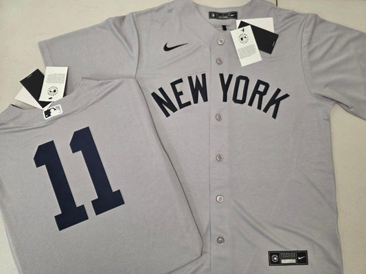 Mens Nike New York Yankees ANTHONY VOLPE Sewn Baseball Jersey GRAY