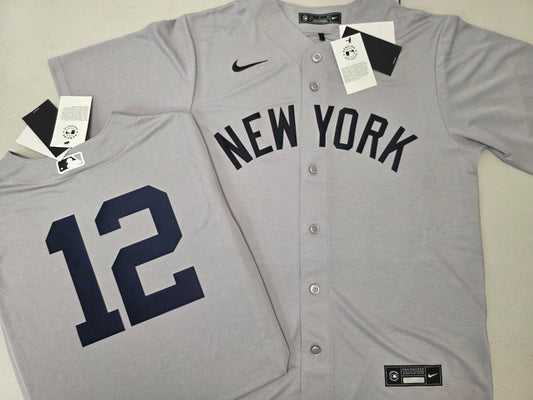 Mens Nike New York Yankees TRENT GRISHAM Sewn Baseball Jersey GRAY