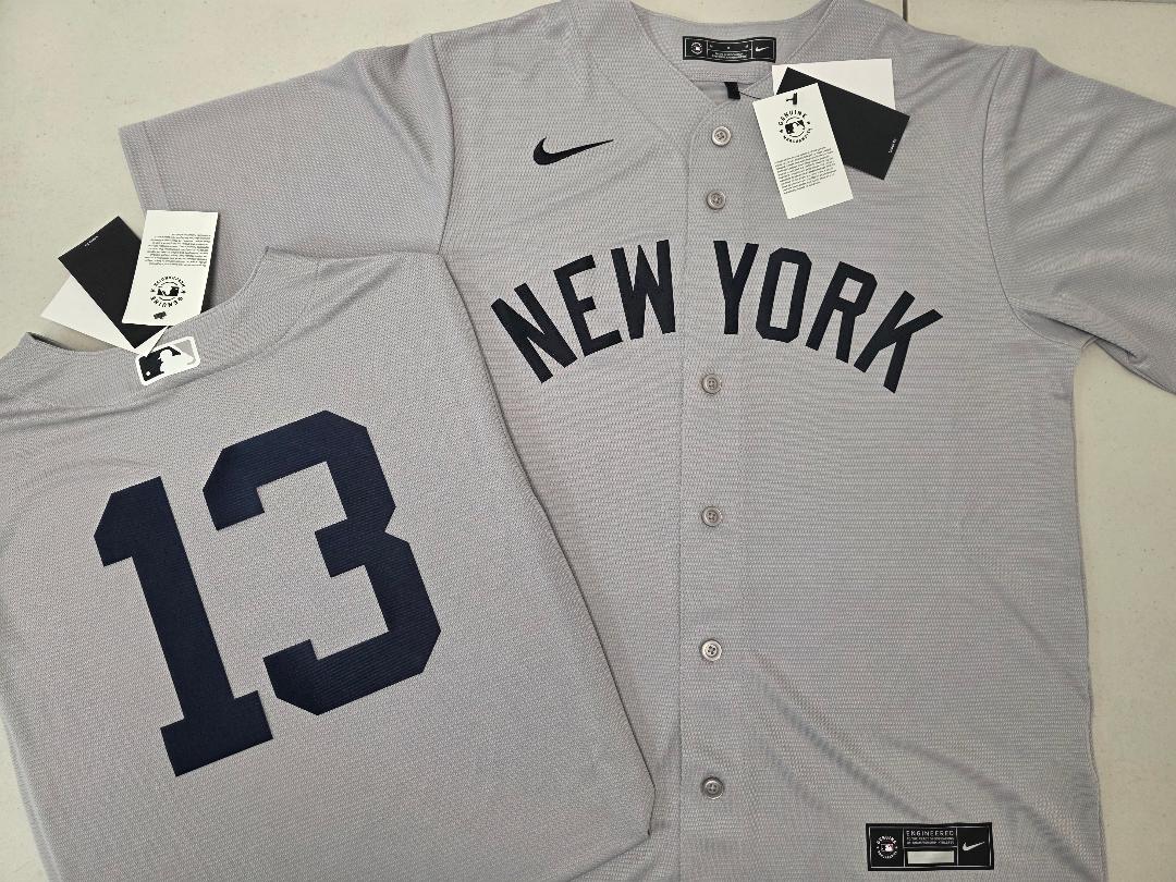 Mens Nike New York Yankees JAZZ CHISHOLM JR Sewn Baseball Jersey GRAY