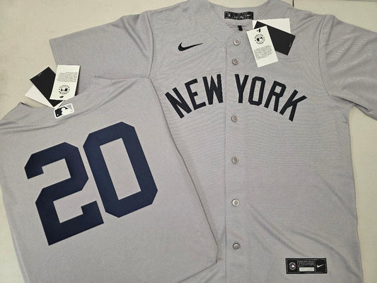 Mens Nike New York Yankees JORGE POSADA Sewn Baseball Jersey GRAY