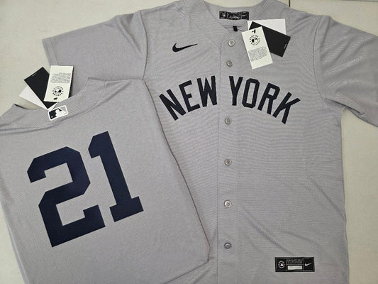 Mens Nike New York Yankees PAUL O'NEILL Sewn Baseball Jersey GRAY