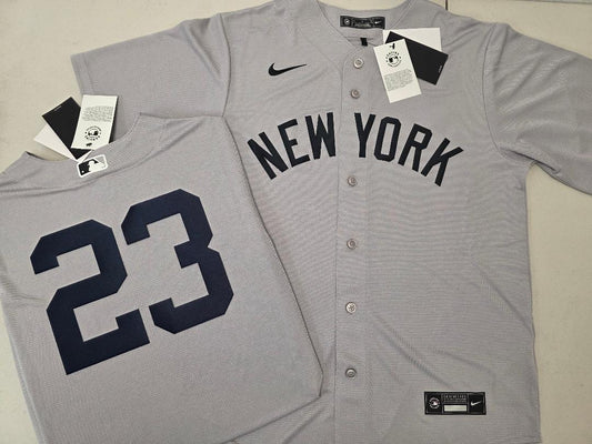 Mens Nike New York Yankees DON MATTINGLY Sewn Baseball Jersey GRAY