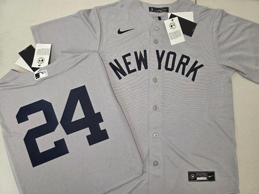 Mens Nike New York Yankees JASSON DOMINGUEZ Sewn Baseball Jersey GRAY