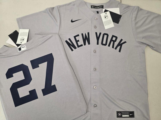 Mens Nike New York Yankees GIANCARLO STANTON Sewn Baseball Jersey GRAY