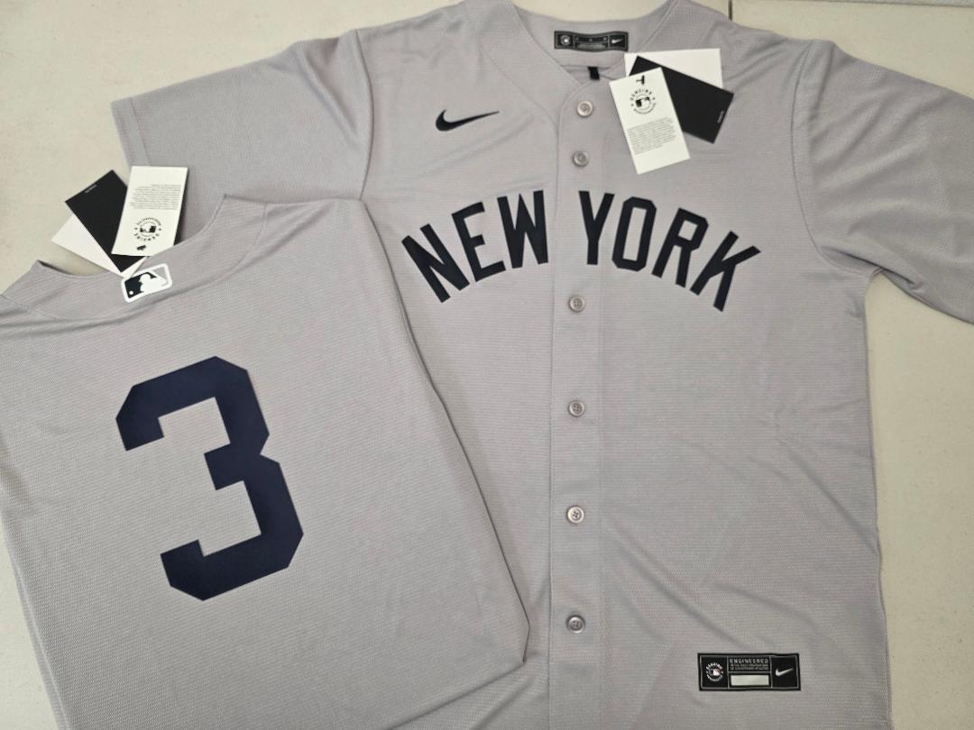 Mens Nike New York Yankees BABE RUTH Sewn Baseball Jersey GRAY