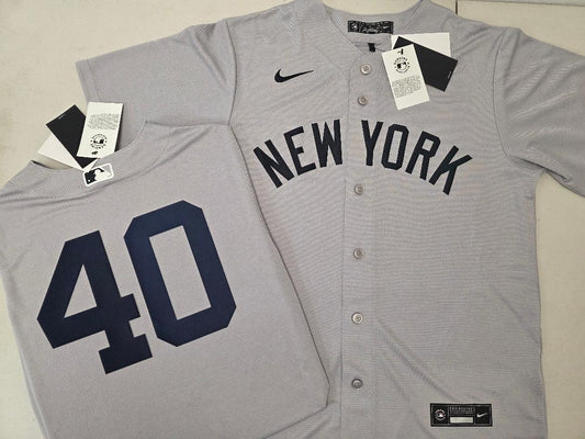 Mens Nike New York Yankees RYAN WEATHERS Sewn Baseball Jersey GRAY
