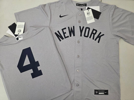 Mens Nike New York Yankees LOU GEHRIG Sewn Baseball Jersey GRAY