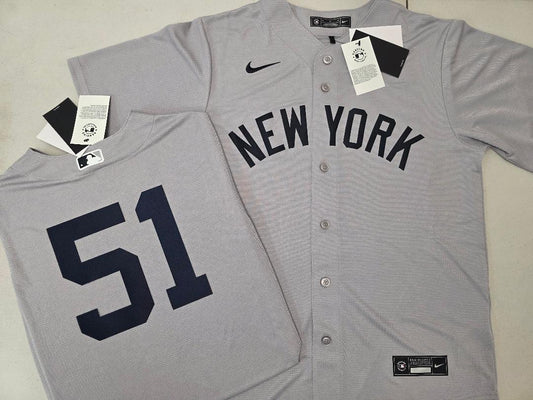 Mens Nike New York Yankees BERNIE WILLIAMS Sewn Baseball Jersey GRAY