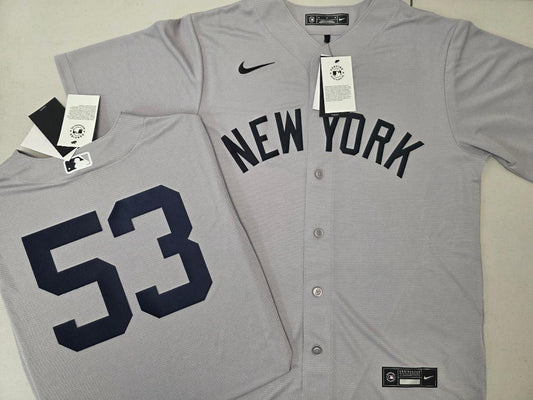 Mens Nike New York Yankees DAVID BEDNAR Sewn Baseball Jersey GRAY