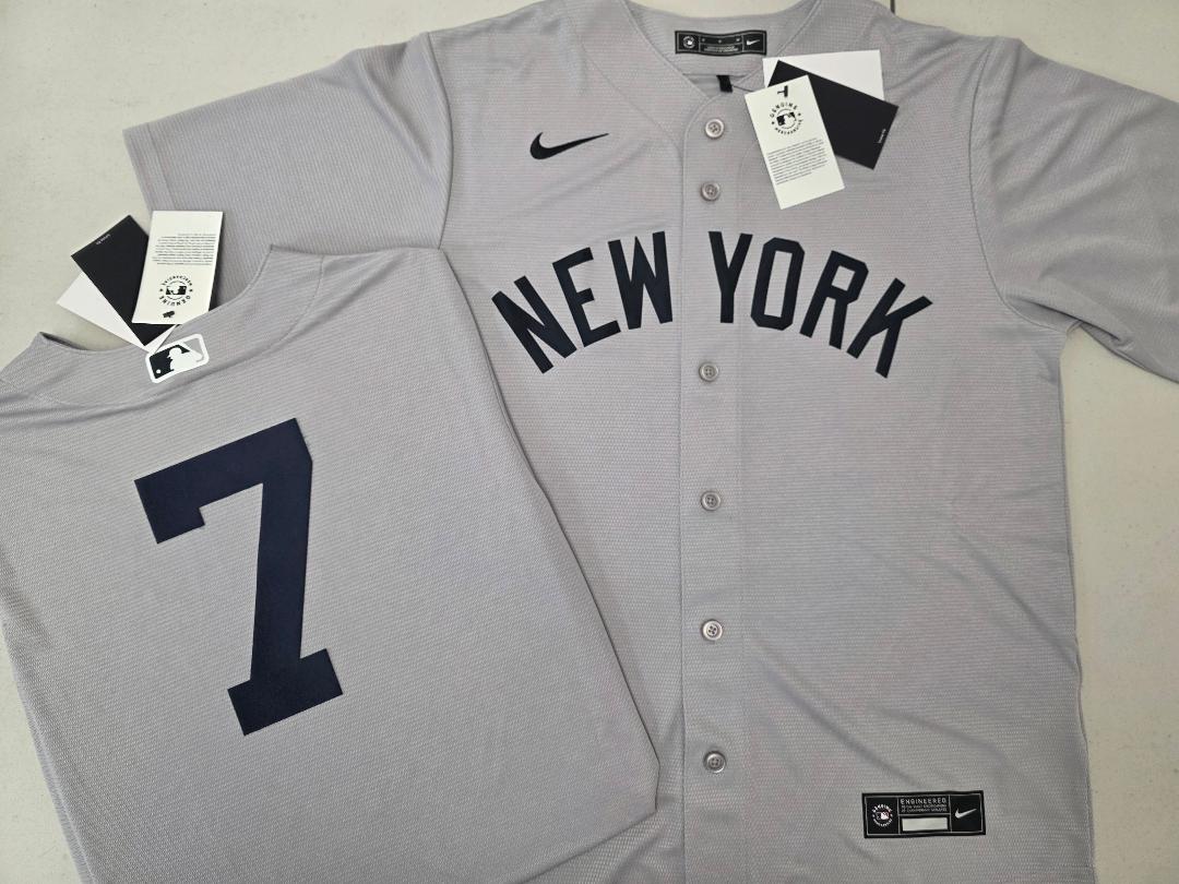 Mens Nike New York Yankees MICKEY MANTLE Sewn Baseball Jersey GRAY