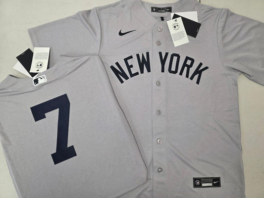 Mens Nike New York Yankees MICKEY MANTLE Sewn Baseball Jersey GRAY