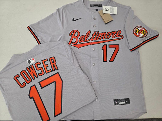 Nike Baltimore Orioles COLTON COWSER Sewn Baseball Jersey GRAY