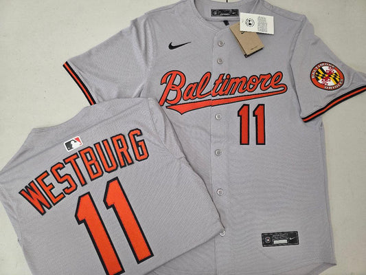 Nike Baltimore Orioles JORDAN WESTBURG Sewn Baseball Jersey GRAY