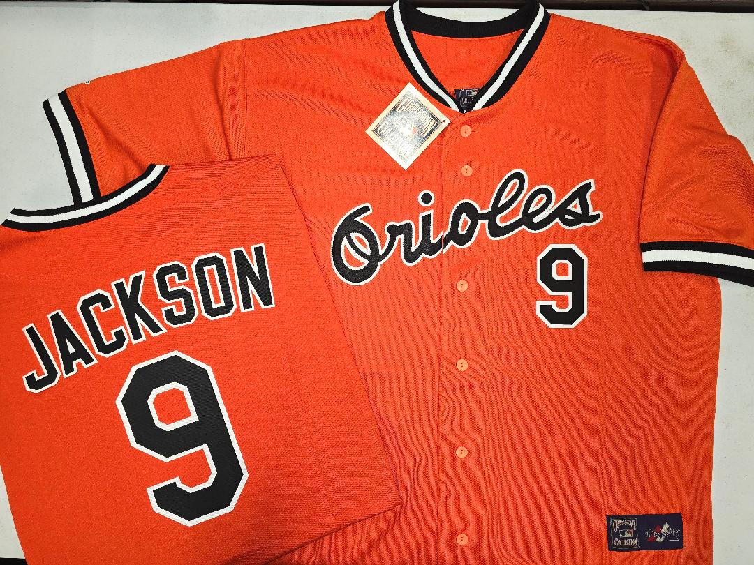 Cooperstown Collection Baltimore Orioles REGGIE JACKSON Throwback Baseball Jersey ORANGE