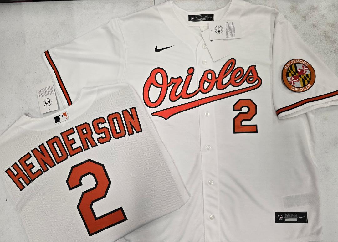 Nike Baltimore Orioles GUNNAR HENDERSON Sewn Baseball Jersey WHITE
