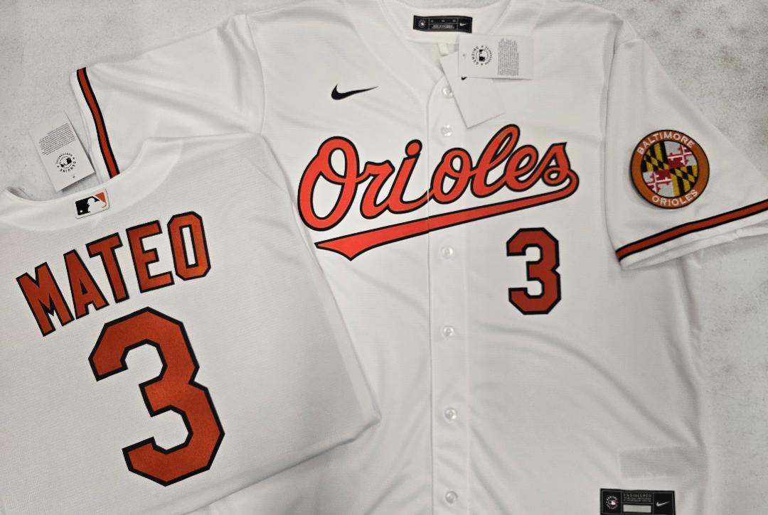 Nike Baltimore Orioles JORGE MATEO Sewn Baseball Jersey WHITE