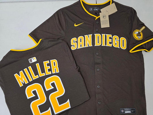 Mens NIKE San Diego Padres MASON MILLER Sewn JERSEY Brown