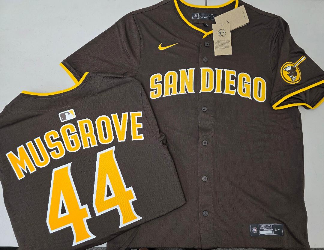Mens NIKE San Diego Padres JOE MUSGROVE Sewn JERSEY Brown
