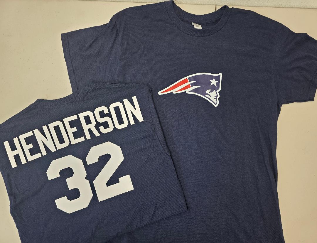 Mens NFL Team Apparel New England Patriots  TreVeyon Henderson Football Jersey Shirt NAVY
