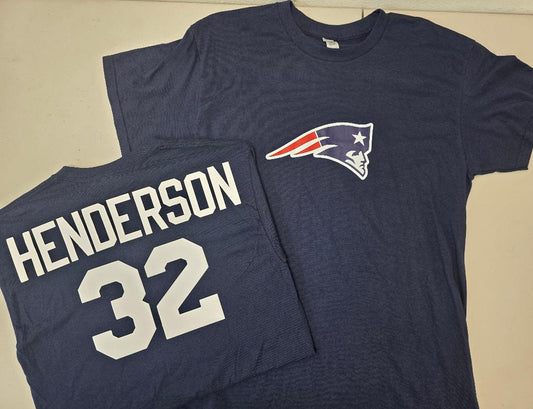 Mens NFL Team Apparel New England Patriots  TreVeyon Henderson Football Jersey Shirt NAVY