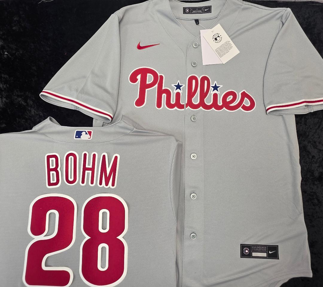 Nike Philadelphia Phillies ALEC BOHM Sewn Baseball Jersey GRAY