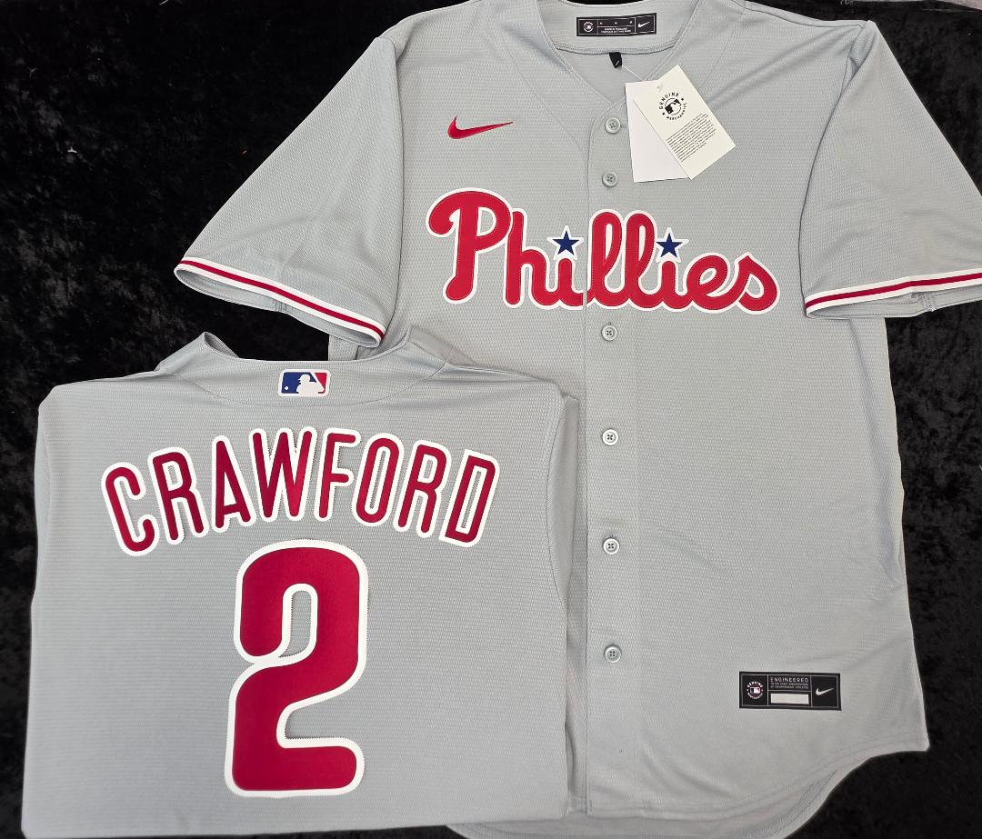 Nike Philadelphia Phillies JUSTIN CRAWFORD Sewn Baseball Jersey GRAY