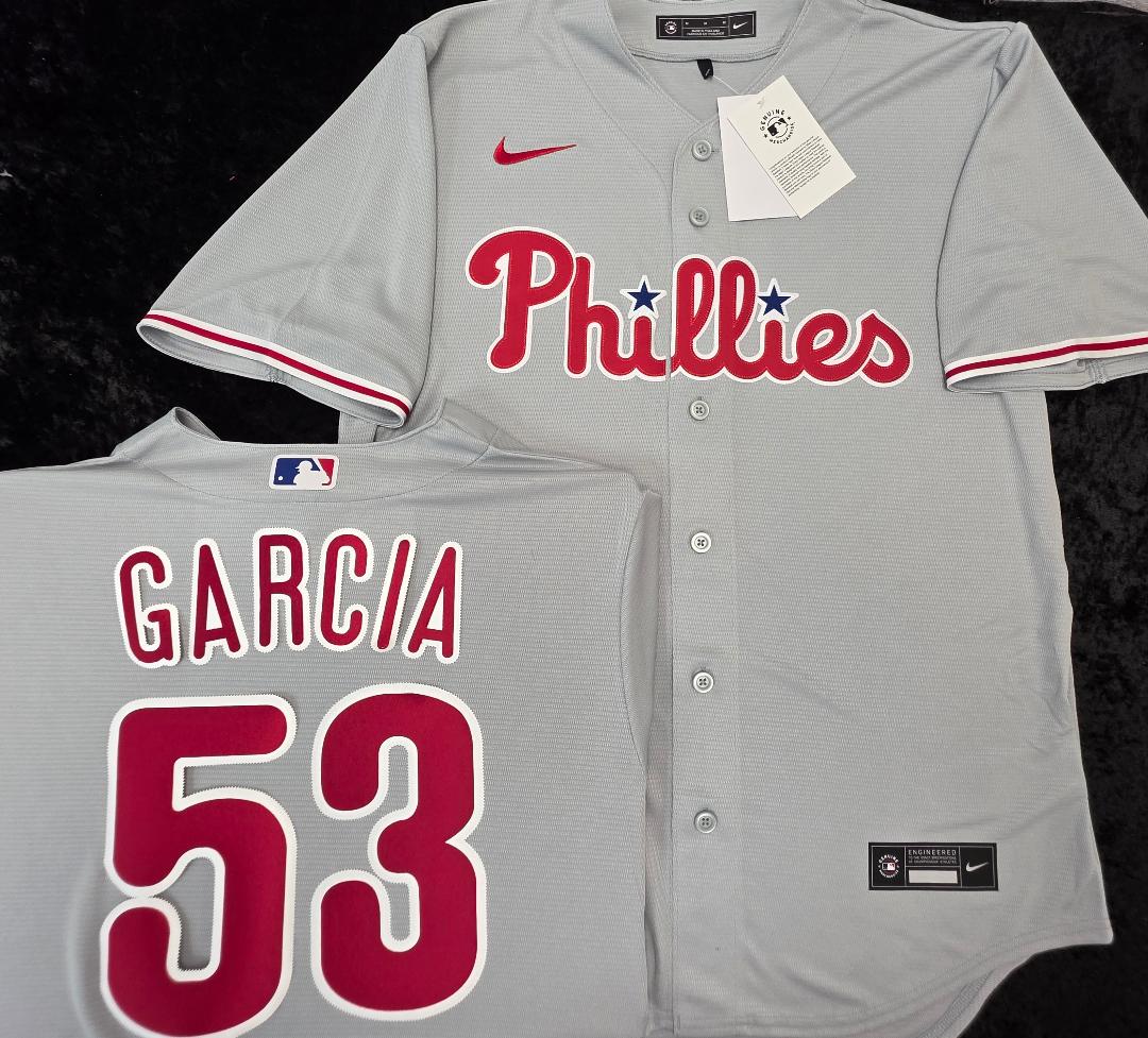 Nike Philadelphia Phillies ADOLIS GARCIA Sewn Baseball Jersey GRAY