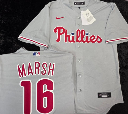 Nike Philadelphia Phillies BRANDON MARSH Sewn Baseball Jersey GRAY