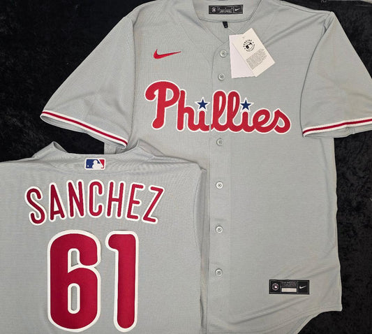 Nike Philadelphia Phillies CRISTOPHER SANCHEZ Sewn Baseball Jersey GRAY