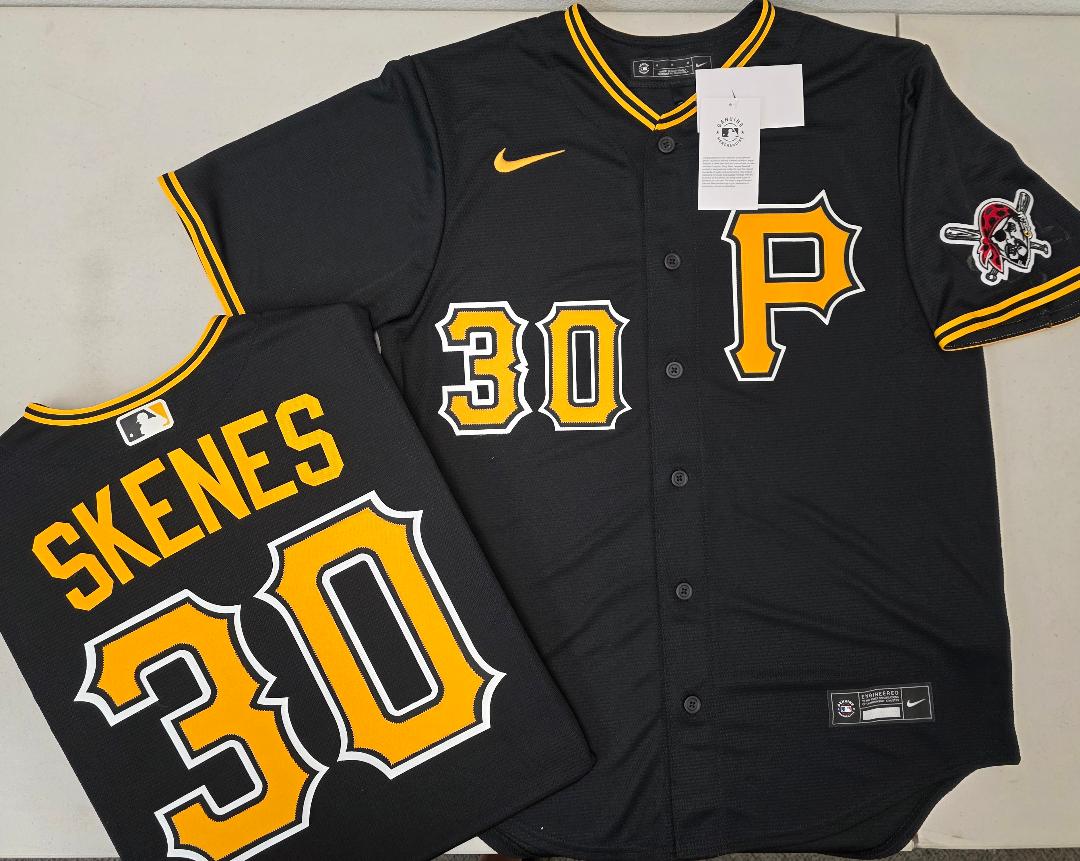 Nike Pittsburgh Pirates PAUL SKENES Sewn Baseball Jersey BLACK