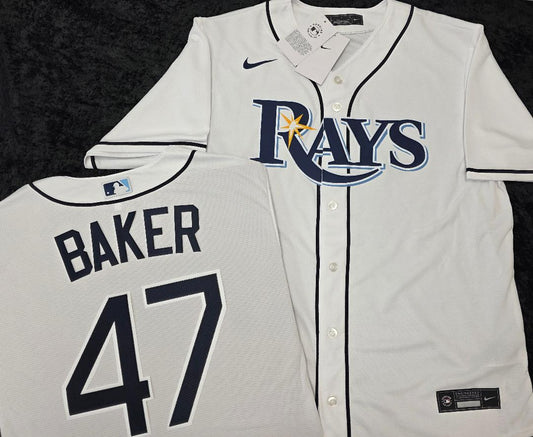 Nike Tampa Bay Rays BRYAN BAKER Sewn Baseball Jersey WHITE