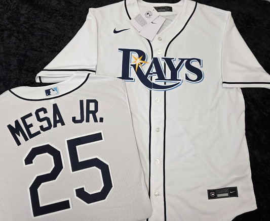 Nike Tampa Bay Rays VICTOR MESA JR Sewn Baseball Jersey WHITE