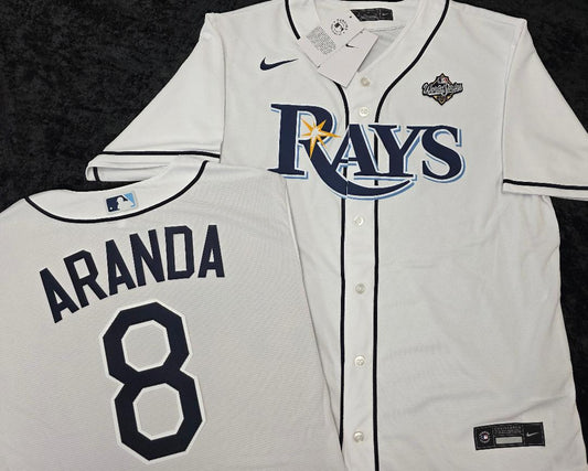 Nike Tampa Bay Rays JONATHAN ARANDA 2026 World Series Sewn Baseball Jersey WHITE