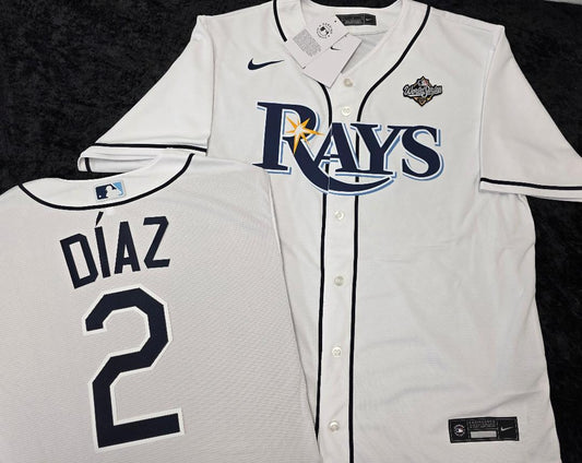 Nike Tampa Bay Rays YANDY DIAZ 2026 World Series Sewn Baseball Jersey WHITE