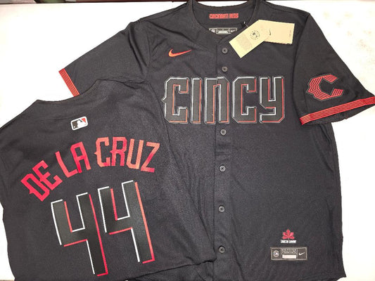 Nike Cincinnati Reds ELLY DE LA CRUZ CITY EDITION Sewn Baseball Jersey BLACK
