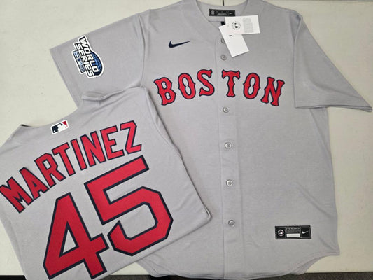 Nike Boston Red Sox PEDRO MARTINEZ 2004 World Series Baseball Jersey GRAY