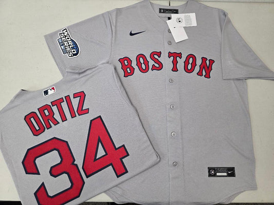 Nike Boston Red Sox DAVID ORTIZ 2004 World Series Baseball Jersey GRAY