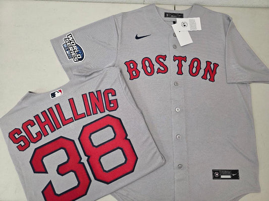 Nike Boston Red Sox TIM WAKEFIELD 2004 World Series Baseball Jersey GRAY
