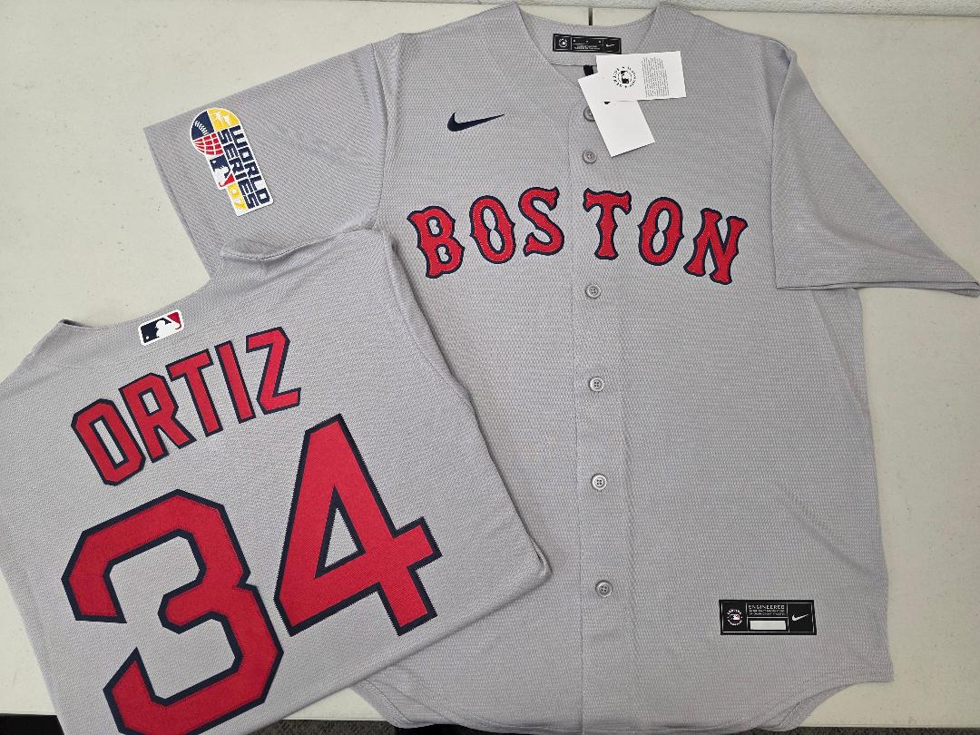 Nike Boston Red Sox DAVID ORTIZ 2007 World Series Baseball Jersey GRAY