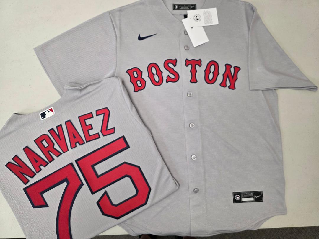 Nike Boston Red Sox CARLOS NARVAEZ Baseball Jersey GRAY