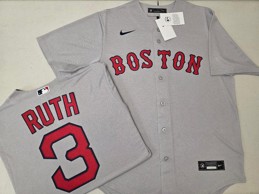 Nike Boston Red Sox BABE RUTH Baseball Jersey GRAY
