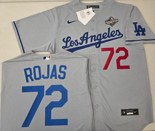 Nike Los Angeles Dodgers MIGUEL ROJAS 2025 World Series Baseball Jersey GRAY