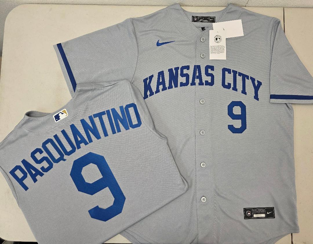 Nike Kansas City Royals VINNIE PASQUANTINO Sewn Baseball Jersey GRAY