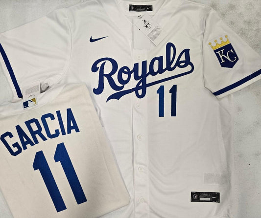Nike Kansas City Royals MAIKEL GARCIA Sewn Baseball Jersey WHITE