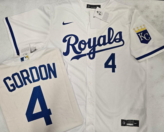 Nike Kansas City Royals ALEX GORDON Sewn Baseball Jersey WHITE
